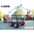 SD SUNCO 3T Timber Trailer with Crane Combined with Tractor with CE Certificate in China sell worldwide
